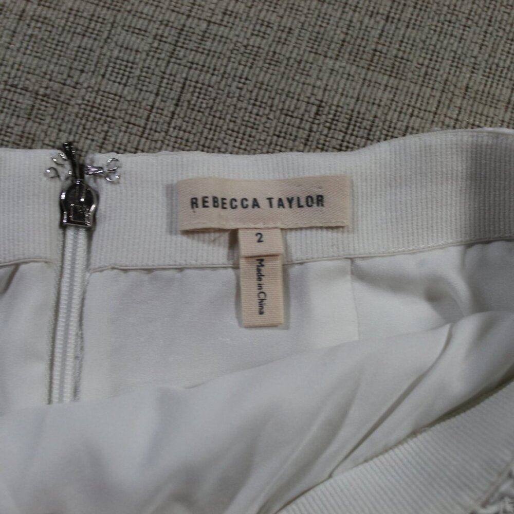 GORGEOUS! Rebecca Taylor Size 2 Long White Textured Skirt - Picture 4 of 5